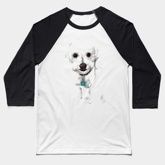 Bichon Frise Baseball T-Shirt by LITDigitalArt